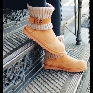 UGG Australia Cambridge fold - over knit sheepskin boots